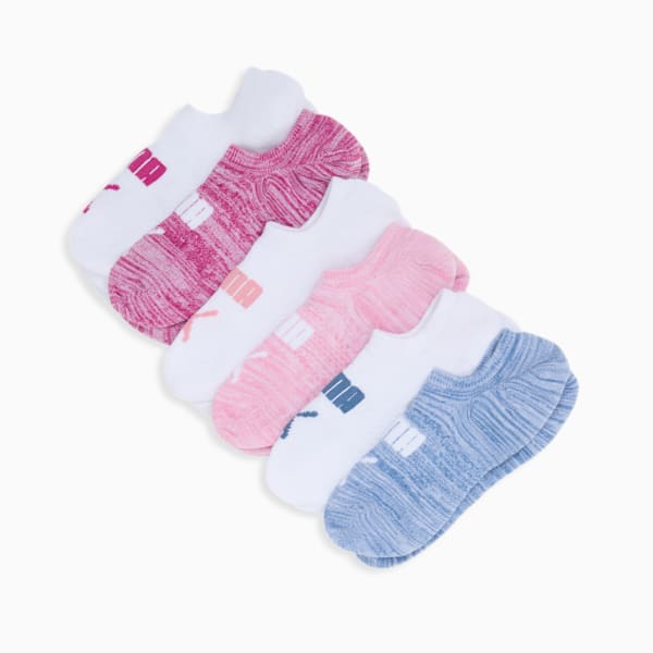 Women's Non-Terry Sneaker-Cut Socks [6-Pack], WHITE / PURPLE, extralarge